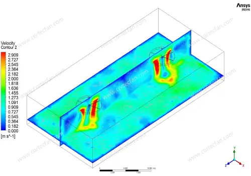 HVLS FAN Airflow Optimization Guide: How to interpret CFD wind speed distribution diagrams to improve ventilation efficiency?
