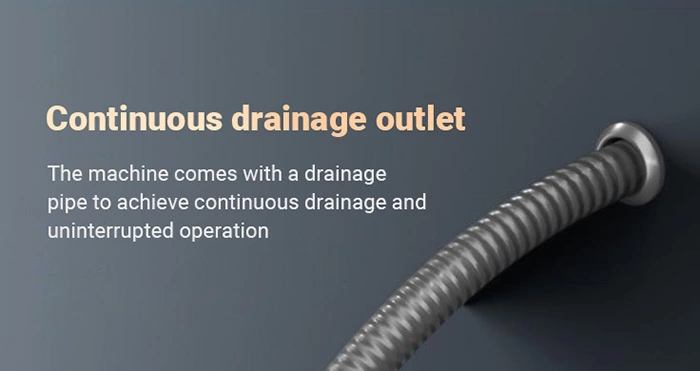 Continuous drainage outlet for industrial dehumidifier