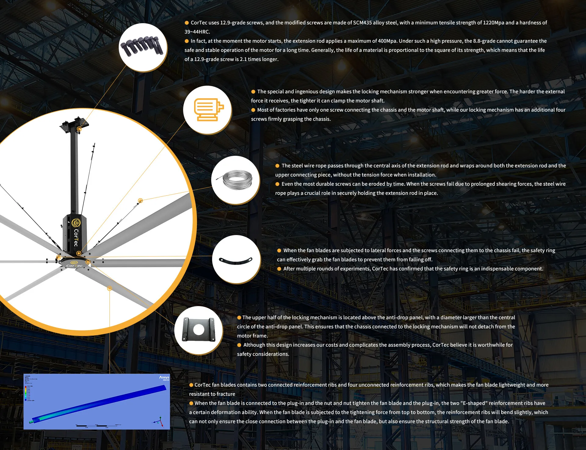 Industrial fan safety structure anti-fall protection system